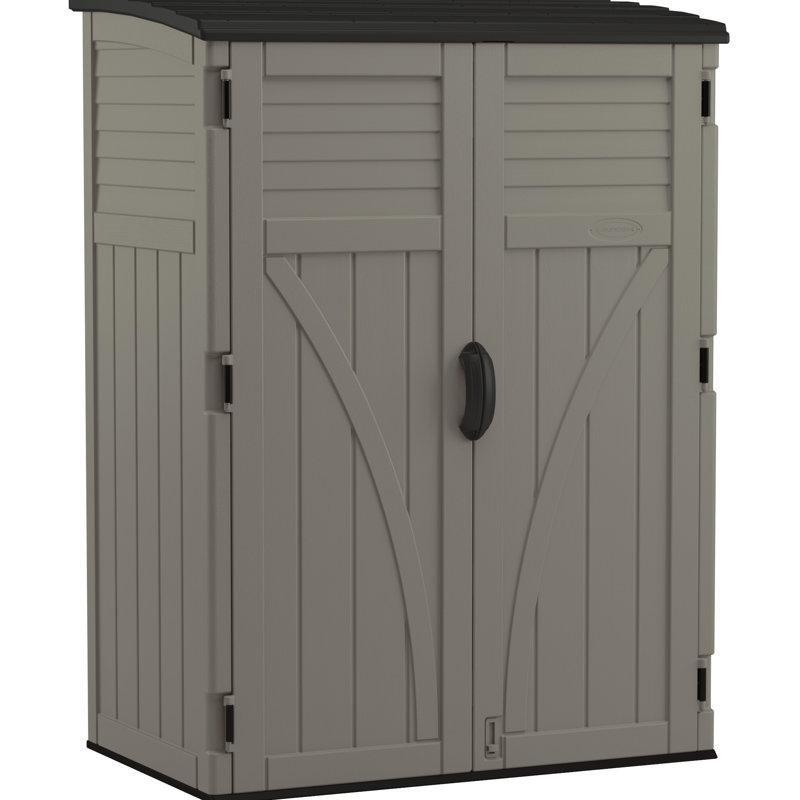 Reçine Dikey Kilitlenebilir Bahçe Alet Dolabı - 135x83x182 cm - 163558