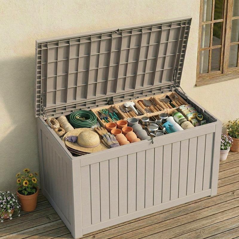 Reçine Kilitlenebilir ve Oturaklı 871 Litre Bahçe Dolabı - 163435