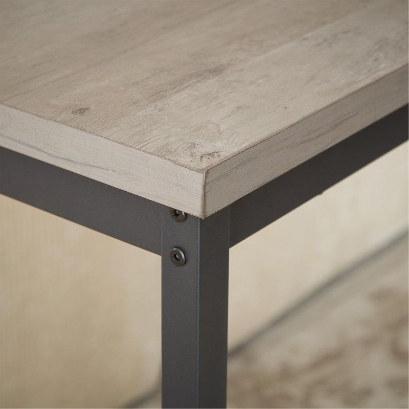 Rustik Gri ve Siyah Çelik 3 Döşemeli Tabureli Bar Masası Seti - 161 cm - 232008
