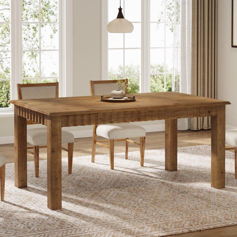 Rustik Kahverengi Masif Ahşap 6 Kişilik Dikdörtgen Bohem Yemek Masası - 160x80 cm - 237966 Rustik Kahverengi Masif Ahşap 6 Kişilik Dikdörtgen Bohem Yemek Masası - 160x80 cm - 237966