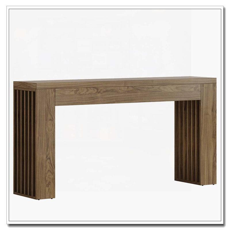 Rustik Kahverengi Masif Ahşap ve MDF Çıtalı Koltuk Arkası Dresuar - 151 cm - 217334