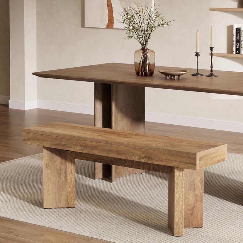 Rustik Kahverengi MDF Kır Evi Tarzı Bench - 120 cm - 164098