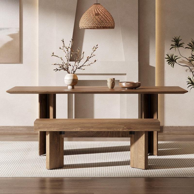 Rustik Kahverengi MDF Kır Evi Tarzı Bench - 120 cm - 164098