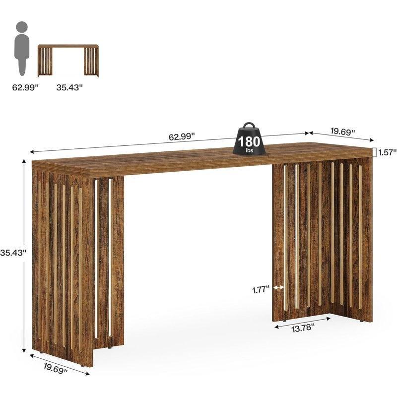 Rustik Panjurlu Kaide MDF Bar Masası - 161 cm - 231428