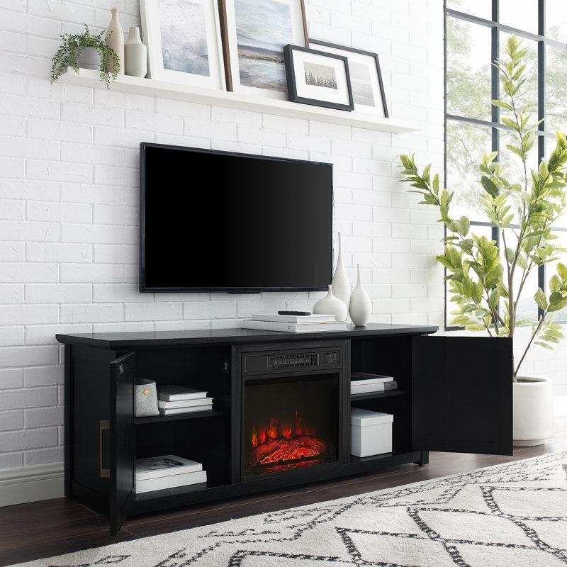 Rustik Tasarım Masif Ahşap Şömineli TV Ünitesi - 148 cm - 220286