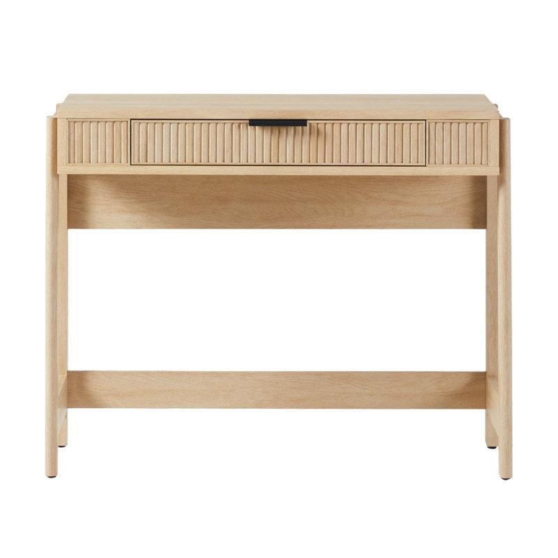 Sahil Meşesi MDF Yivli Çekmeceli Yüksekliği Ayarlanabilir Vintage Çalışma Masası - 97x43 cm - 234788