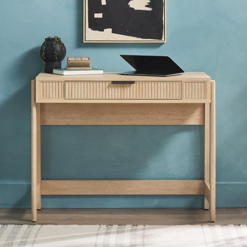 Sahil Meşesi MDF Yivli Çekmeceli Yüksekliği Ayarlanabilir Vintage Çalışma Masası - 97x43 cm - 234788