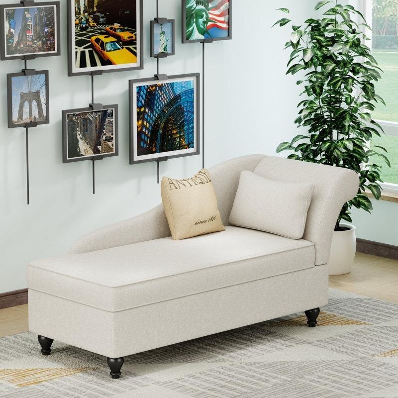 Saklama Alanlı Masif Çam Ahşap Keten Karışımı Josephine Koltuk - 60x144 cm - 190785