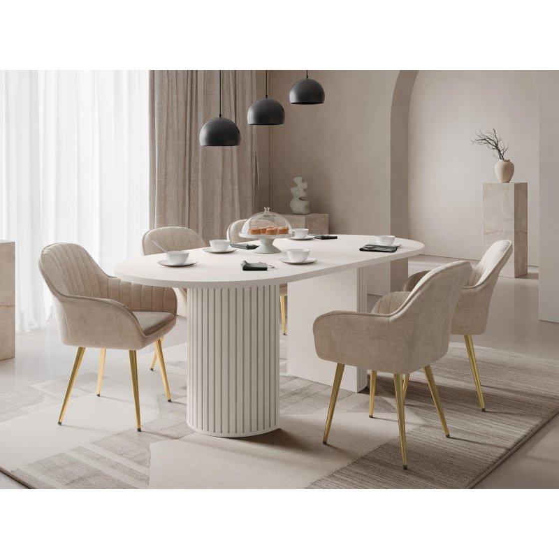 Sandal Beji Laminat ve MDF Sabit Bohem Yemek Masası - 185x90 cm - 236950