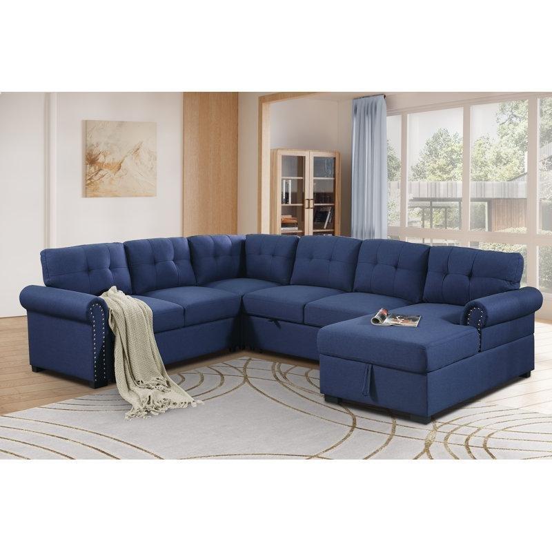 Sandıklı Yataklı Kapitoneli Zımba Detaylı Polyester Kumaş U Köşe Koltuk Takımı - 298x232 cm - 193745