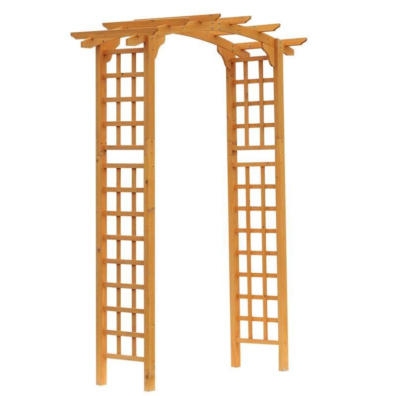 Sarı Masif Köknar Ağacı Pergola Tipi Sarmaşık Destekli Bahçe Kemeri - 161 cm - 178809