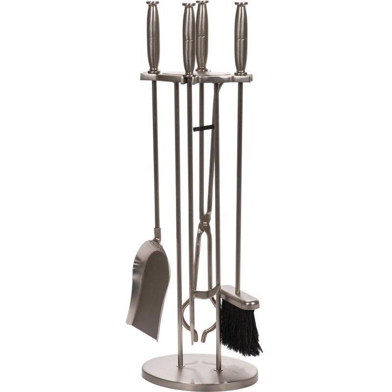 Saten Nikel Çelik 5 Parça Oval Tabanlı Şömine Maşa Takımı - 70 cm - 189030 Saten Nikel Çelik 5 Parça Oval Tabanlı Şömine Maşa Takımı - 70 cm - 189030