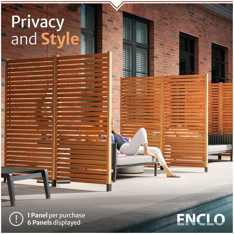 Sedir Ahşap Bağımsız Duran ve Yüzeye Monte Edilebilir Bahçe Paravanı - 187x92 cm - 173946