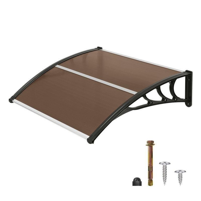 Şeffaf Polikarbon ve Alüminyum UV Korumalı Kapı Üstü Sundurma - 199x99 cm - 165916