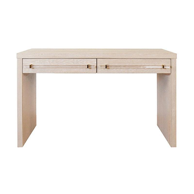 Sertleştirilmiş Meşe Masif Ahşap 2 Çekmeceli Vintage Çalışma Masası - 127x61 cm - 234581