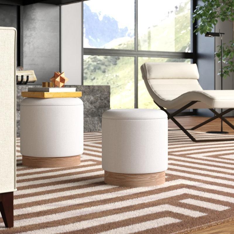 Sherpa Kumaş Saklama Alanlı Silindir 2li Set Makyaj Masası Pufu - 44x37 cm - 232733