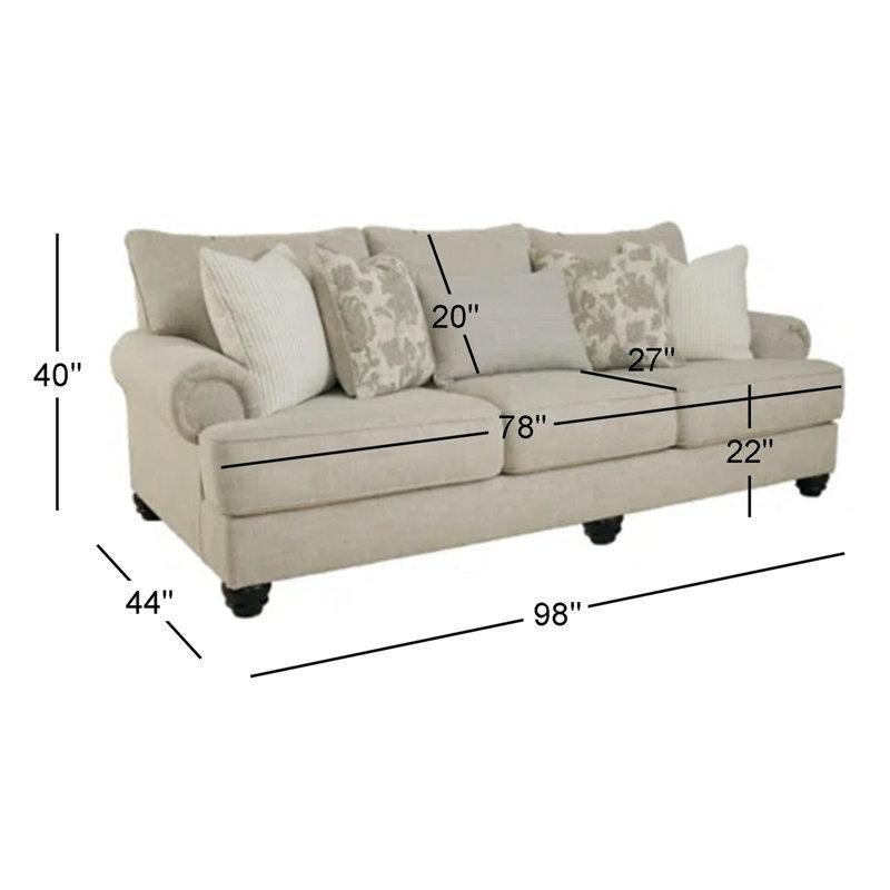 Sis Grisi Polyester Kumaş Kıvrık Kollu 5 Kırlentli Üçlü Koltuk - 249 cm - 197366