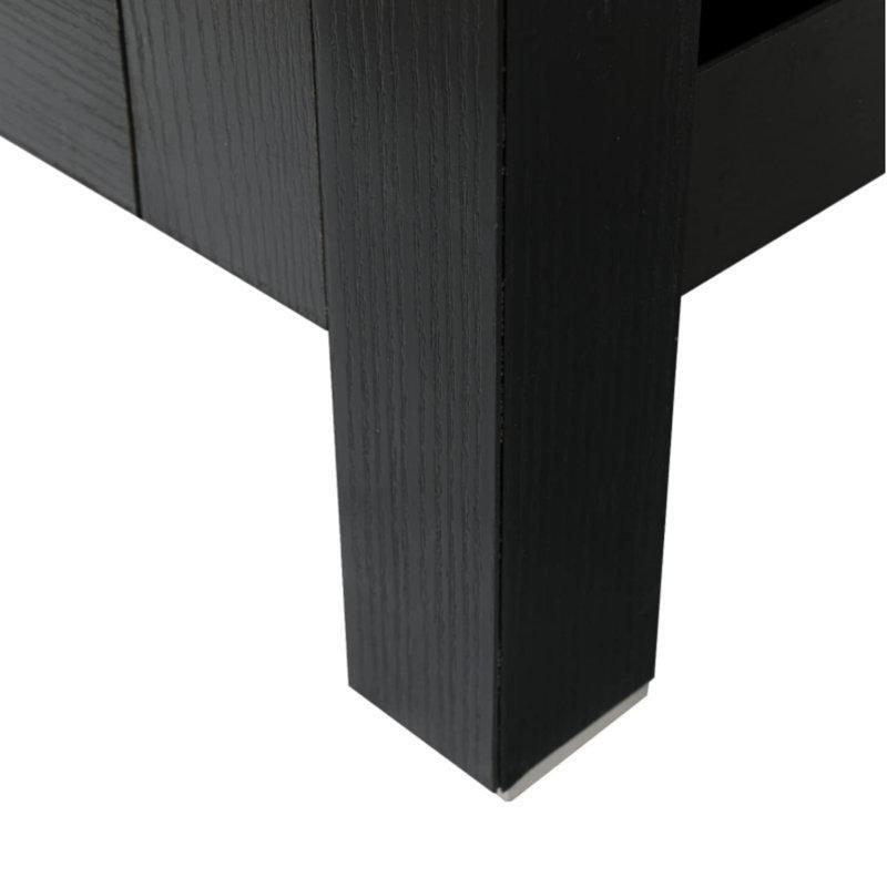 Siyah Ahşap Çanak Lavabolu Ayaklı Banyo Lavabo Dolabı - 62 cm - 201301
