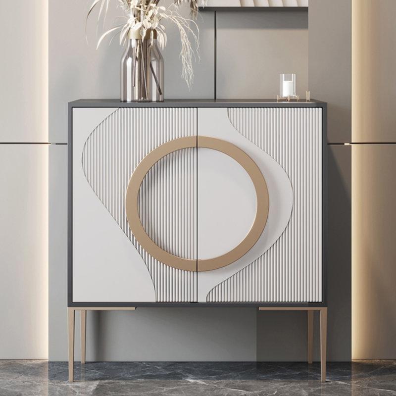 Siyah Ahşap Gold Kulplu 3 Raflı Ayakkabılık - 100 cm - 228686