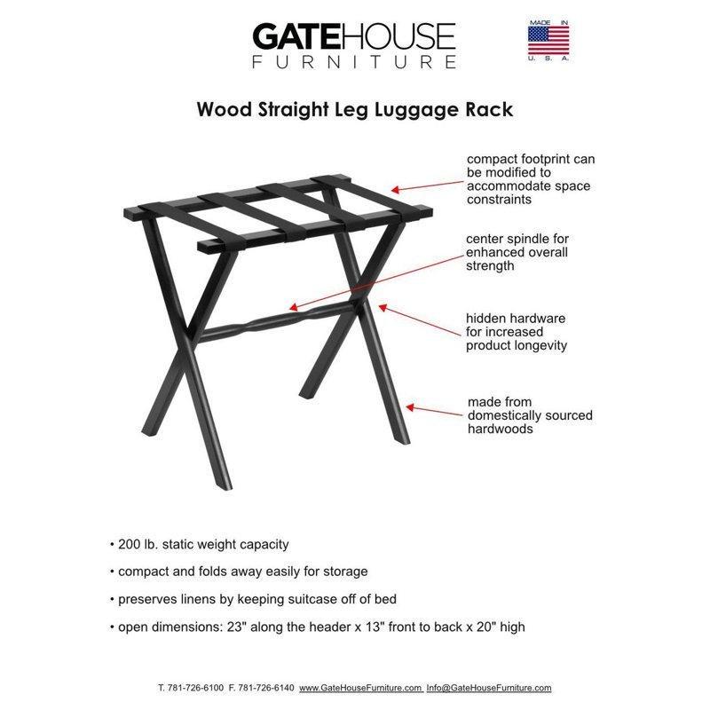 Siyah Ahşap Katlanabilir Jüt Kumaş Askılı Valiz Sehpası - 59 cm - 187204