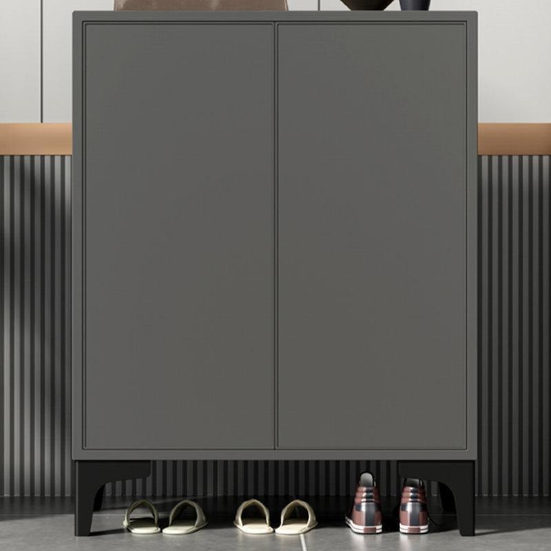 Siyah Alüminyum Bas-Aç Kapaklı Kulpsuz Ayakkabılık Dolap - 60x36x100 cm - 227885