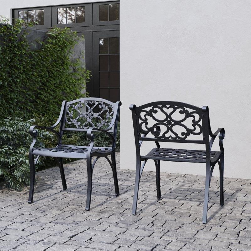 Siyah Alüminyum Kollu 2li Set Bahçe Sandalyesi - 173976
