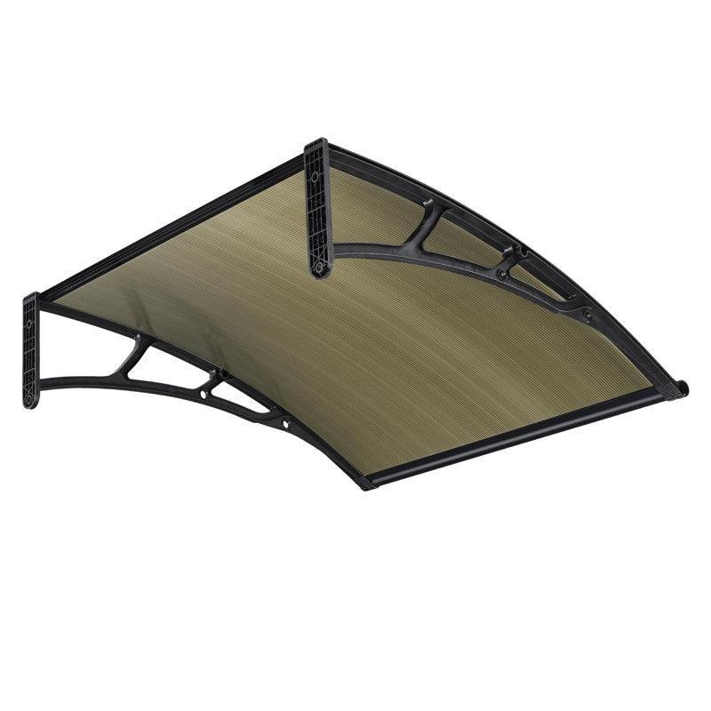 Siyah Alüminyum ve Polikarbon UV Korumalı Kapı Üstü Sundurma - 104x99 cm - 165835