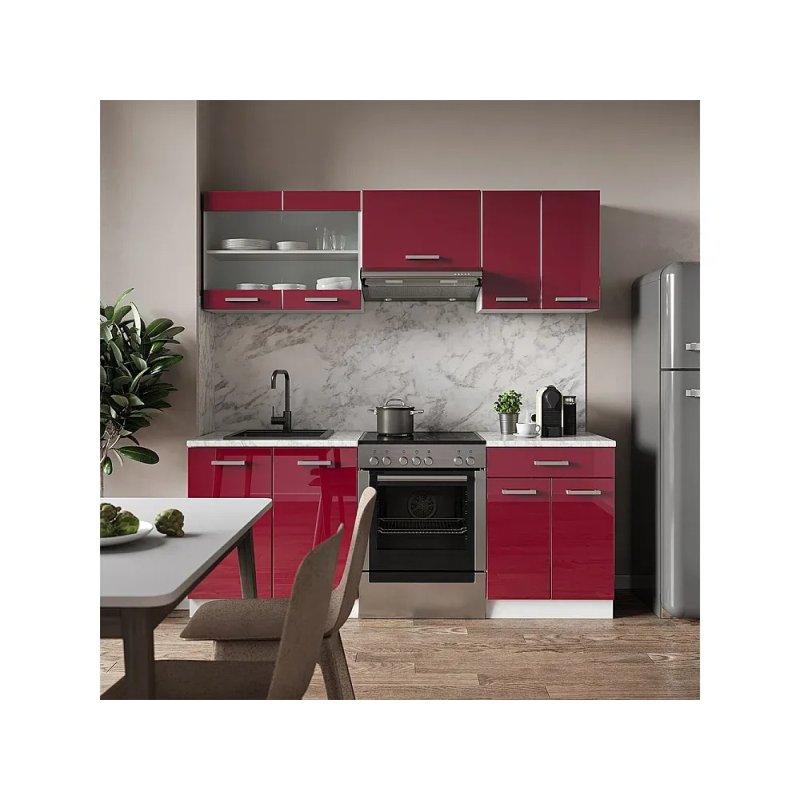 Siyah Beton ve Beyaz Tasarımlı Mutfak Modeli - 200 cm - 186496