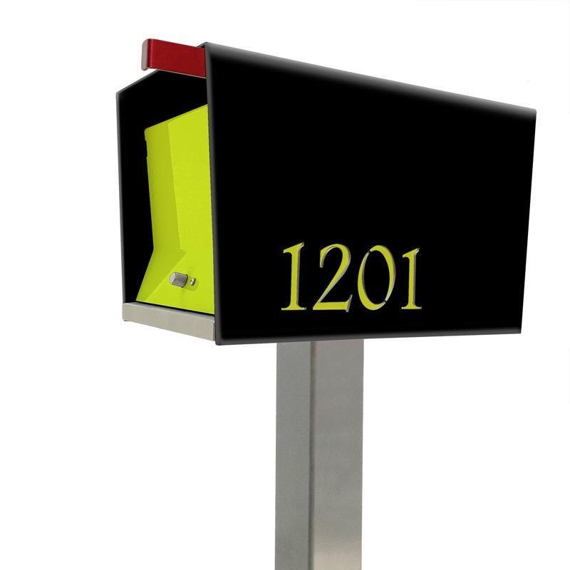 Siyah Beyaz Alüminyum Çift Kapaklı Lazer Kesim Numaralı Posta Kutusu - 26x44x28 cm - 166003