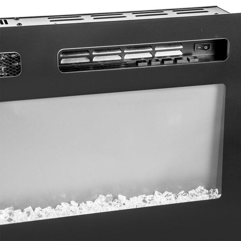 Siyah Cam Duvara Monte Uzaktan Kumandalı Isıtıcılı Elektrikli Şömine - 127 cm - 184069