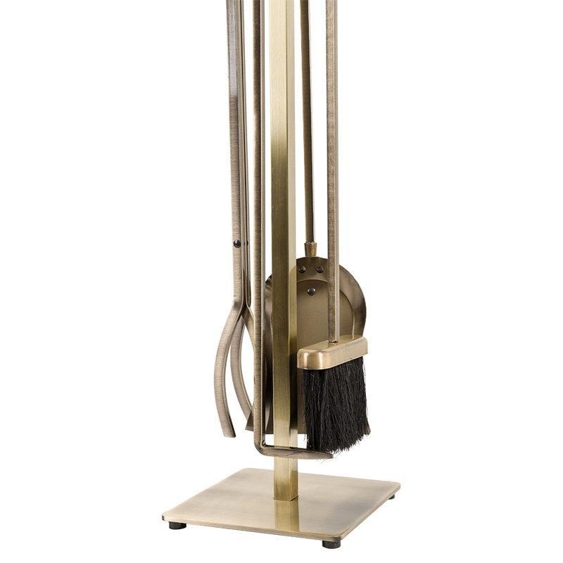 Siyah Çelik 5 Parça Standlı Şömine Maşa Takımı - 73 cm - 189119