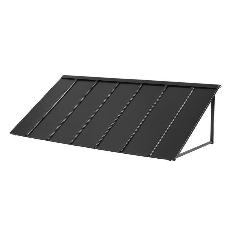Siyah Çelik Eğimli Tasarım Kapı Üstü Sundurma - 203x91 cm - 165976