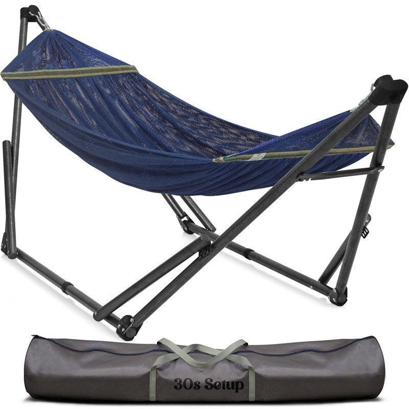 Siyah Çelik Portatif Ayarlanabilir Kamp Tipi Ayaklı Hamak - 289 cm - 178612