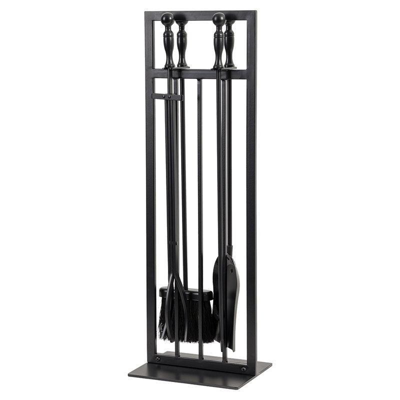 Siyah Çelik Stantlı 5 Parça Şömine Maşa Takımı - 77 cm - 188921