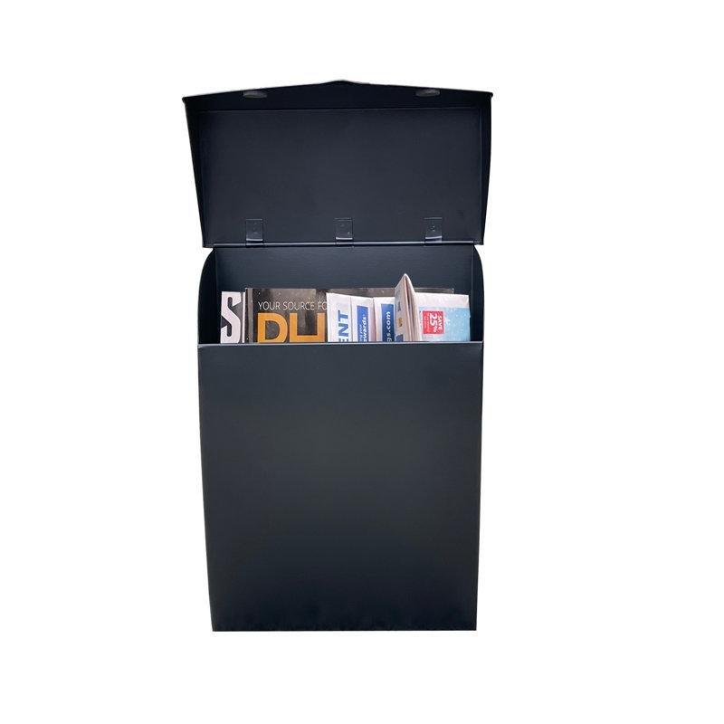 Siyah Çelik Toz Boyalı Duvara Monte Dikey Posta Kutusu - 36x26x13 cm - 165820