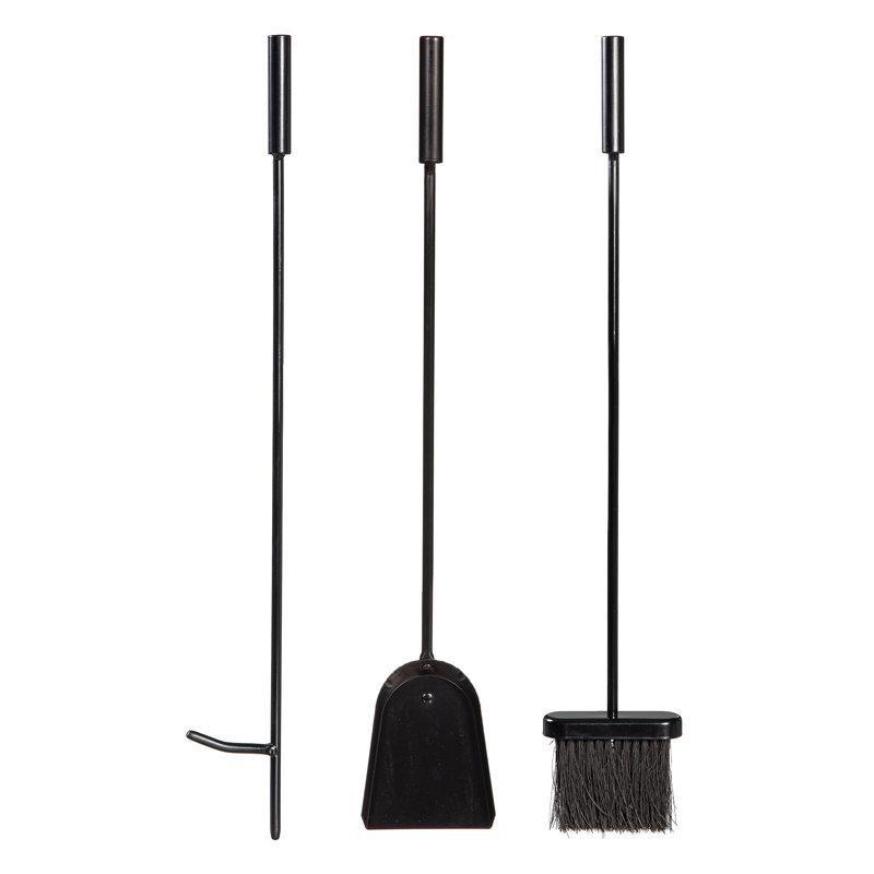 Siyah Demir Klasik 4 Parça Stantlı Şömine Maşa Takımı - 72 cm - 188533