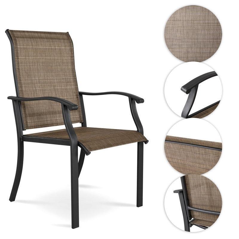 Siyah Demir Kollu Ergonomik 2li Set Bahçe Sandalyesi - 173790