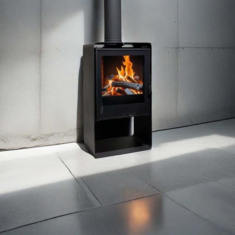 Siyah Döküm Ayaklı Şömine Soba - 90x50x35 cm - 189284