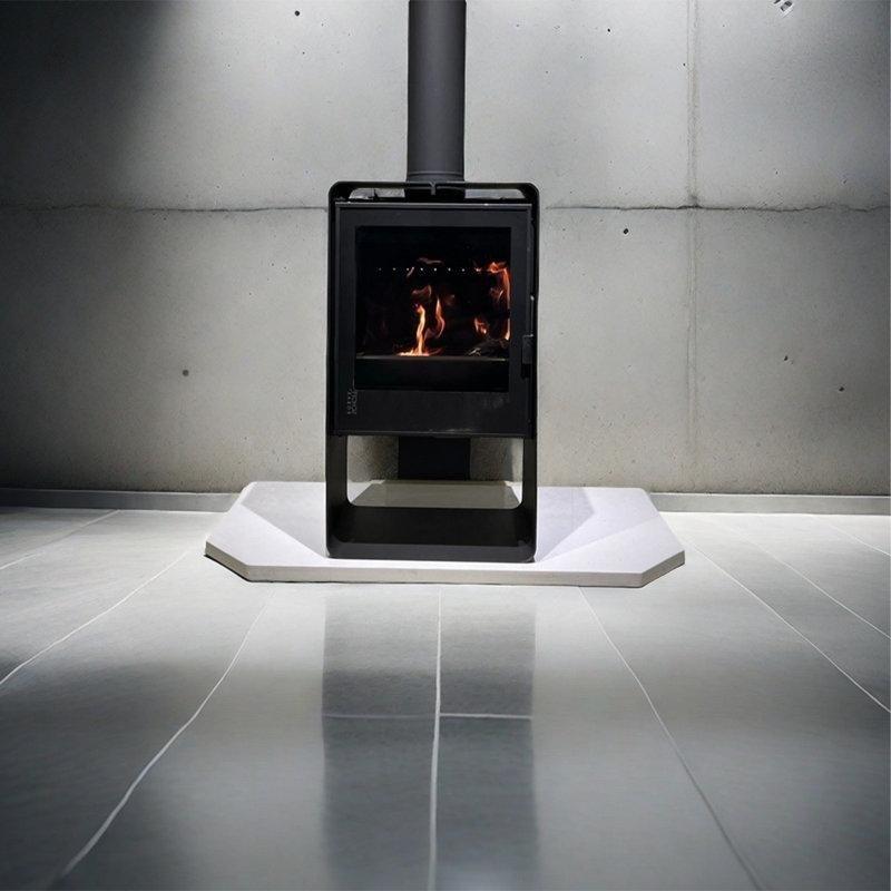 Siyah Döküm Ayaklı Şömine Soba - 90x50x35 cm - 189284
