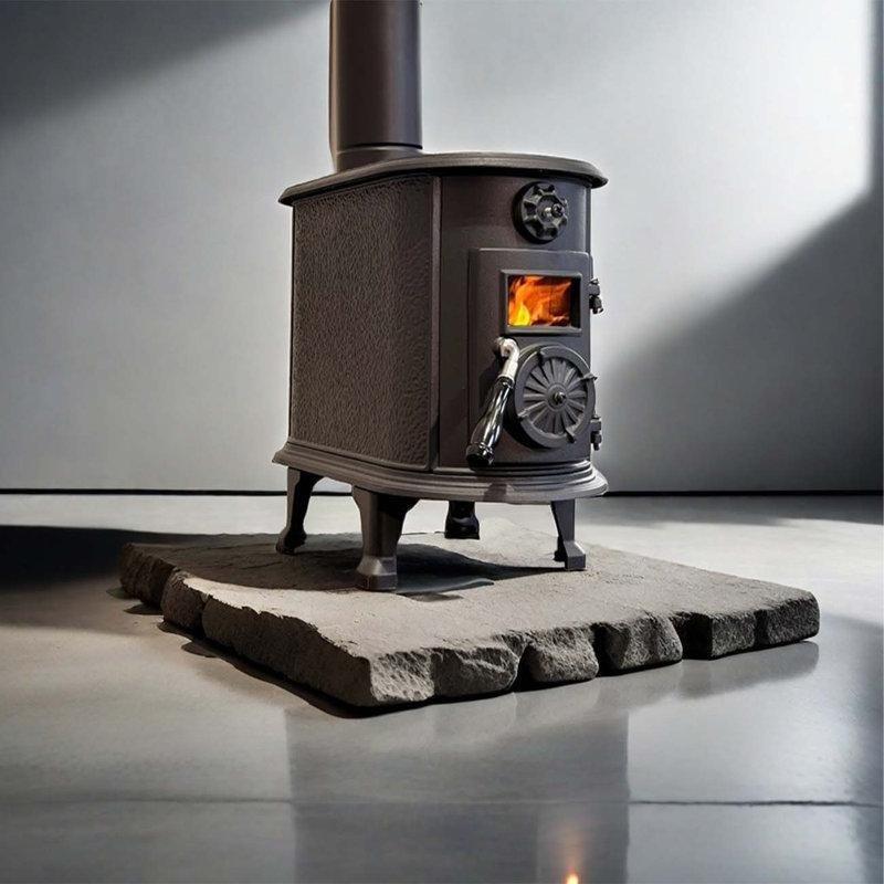 Siyah Döküm Demir Fırınlı Mini Şömine Soba - 30x58x49 cm - 189142