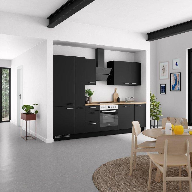 Siyah Elektrikli Cihazlı Frenli Mutfak Modeli - 300 cm - 185021