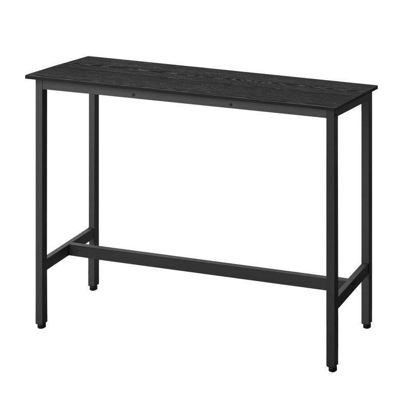 Siyah Endüstriyel Ahşap ve Çelik Dikdörtgen Bar Masası - 120x40 cm - 231388