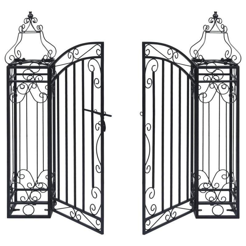 Siyah Ferforje Kemerli Bahçe Kapısı - 122x206 cm - 172621