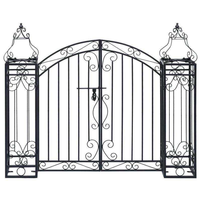 Siyah Ferforje Kemerli Bahçe Kapısı - 122x206 cm - 172621