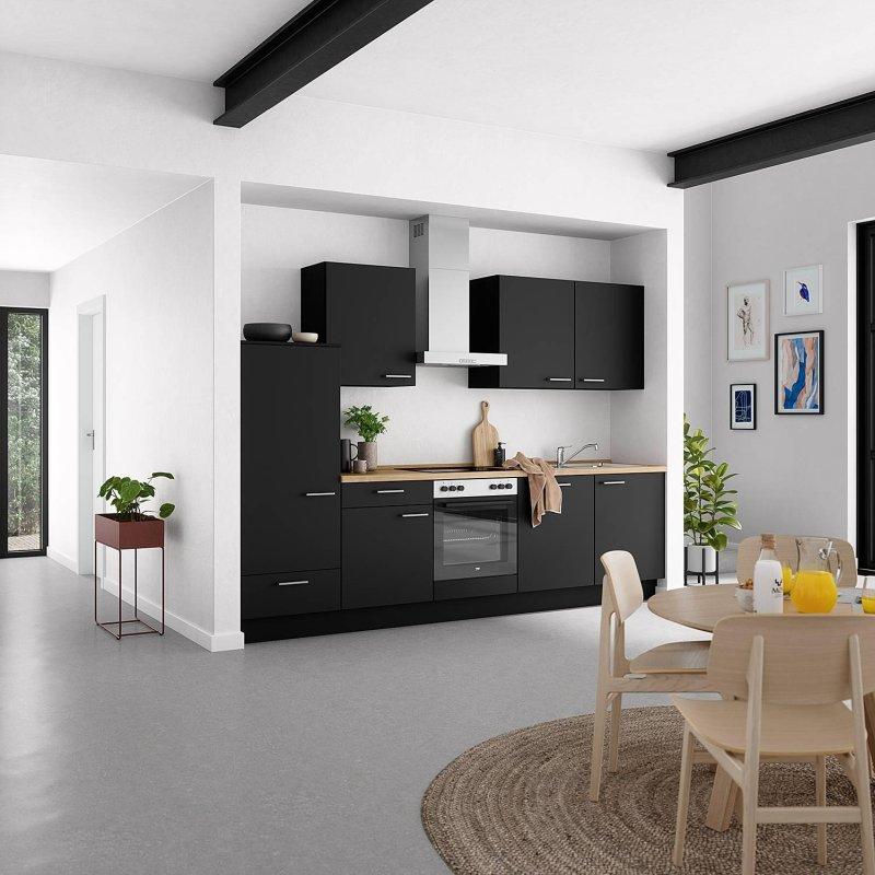 Siyah Folyo Kaplı Beko Beyaz Eşyalı Yavaş Kapanır Mutfak Modeli - 300 cm - 185669