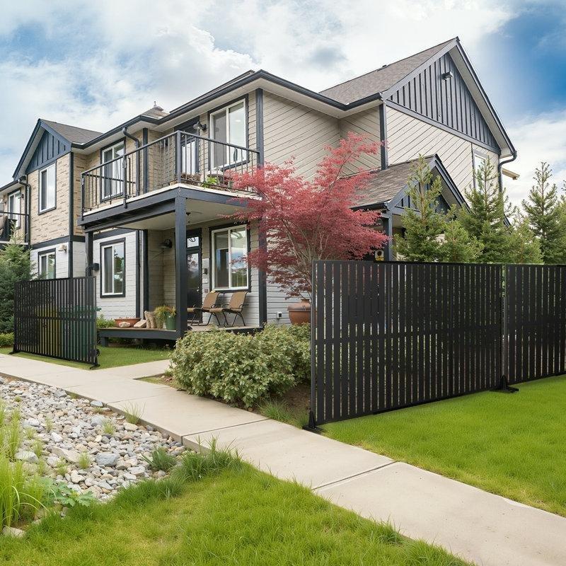 Siyah Galvanizli Çelik Ayaklı Dekoratif Bahçe Paravanı - 183x120 cm - 173225