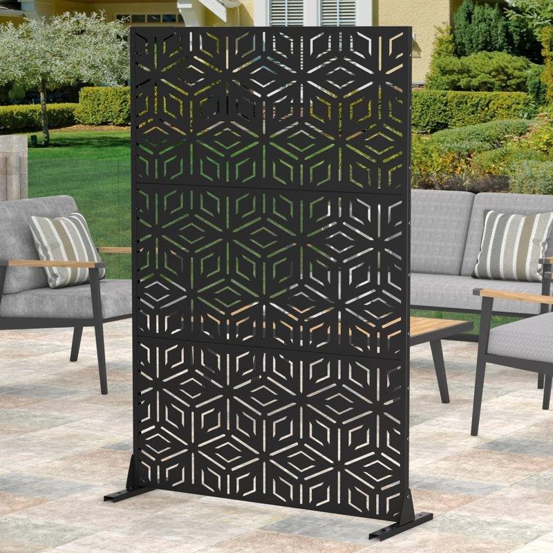 Siyah Galvanizli Çelik Paslanmaz Bahçe Paravanı - 183x120 cm - 172975