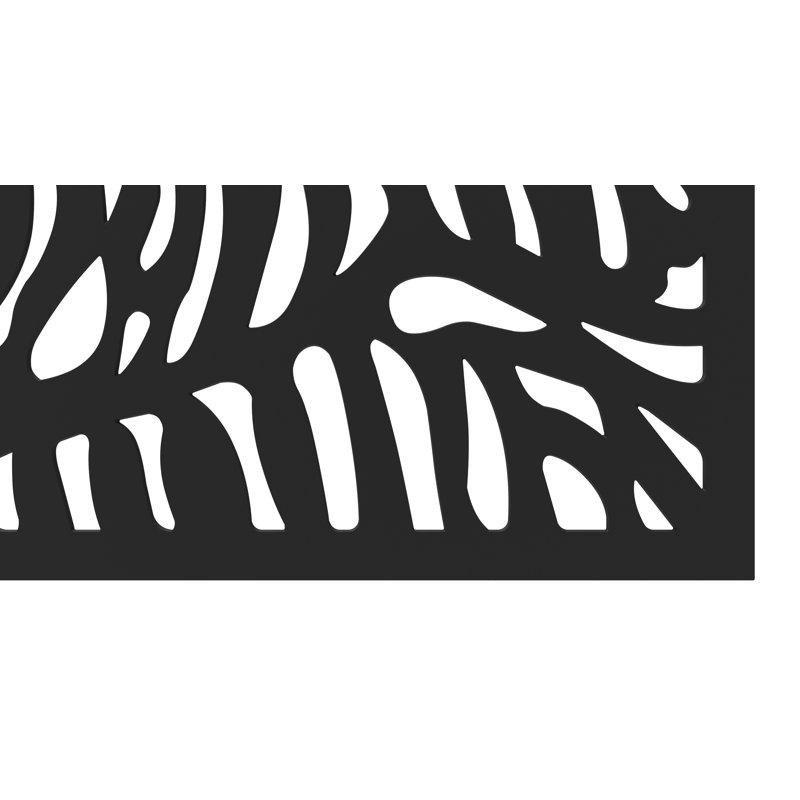 Siyah Geri Dönüştürülmüş Plastik Palmiye Desenli UV Korumalı Bahçe Paravanı - 183x92 cm - 172905