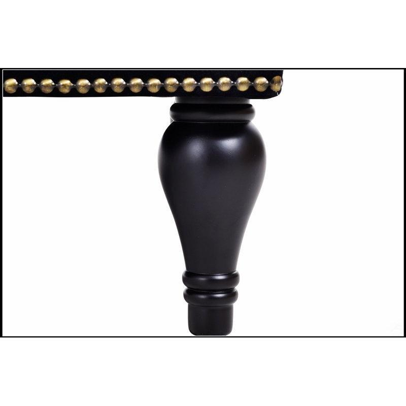Siyah Kadife Düğme Dikişli Zımba Detaylı Tek Kollu Josephine Koltuk - 148 cm - 190046