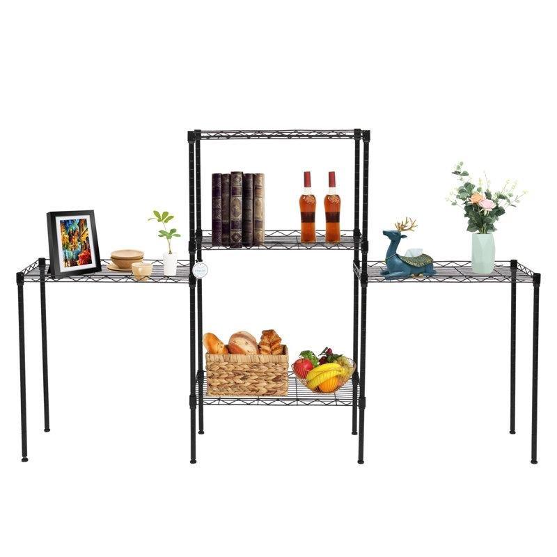 Siyah Karbon Çelik Ayaklı Modüler Dolap İçi Raf - 151x54x30 cm - 183372